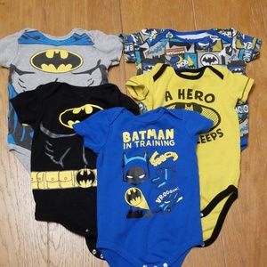 Set of five Batman bodysuits